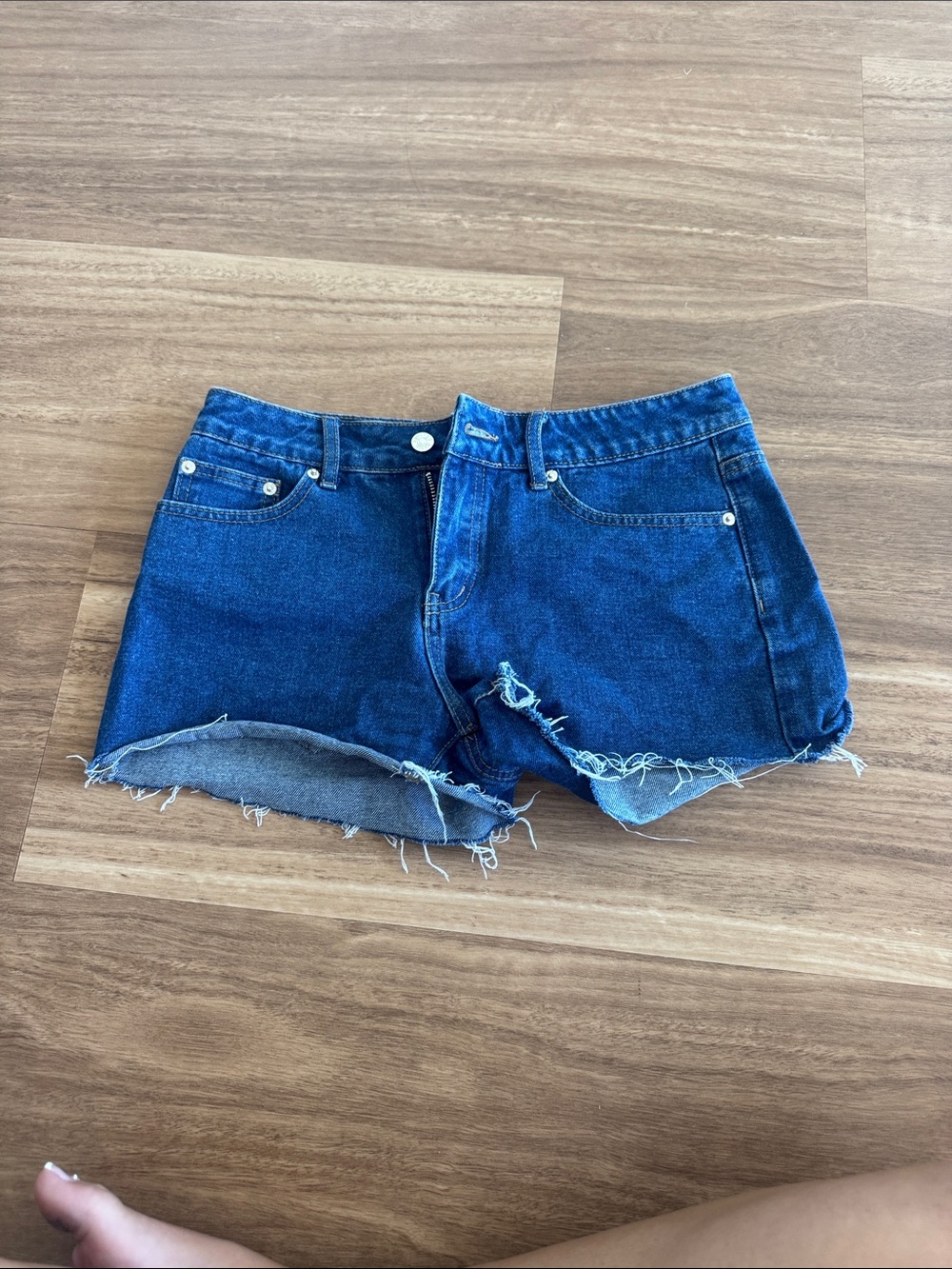 Edikted Denim Cutoff Shorts - Blue size m